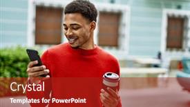  Presentation with outdoors - Slides featuring handsome-african-american-man-outdoors background and a crimson colored foreground