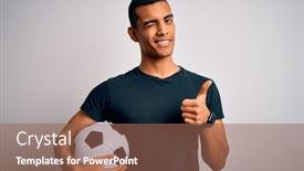  Presentation with american energy - Slide deck enhanced with handsome-african-american-man-playing background and a violet colored foreground