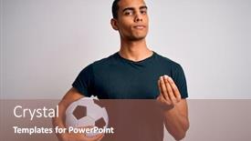  Presentation with african american business - Colorful slide deck enhanced with handsome-african-american-man-playing backdrop and a violet colored foreground