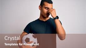  Presentation with eye african american models - PPT theme having handsome-african-american-man-playing background and a violet colored foreground