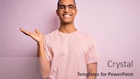  Presentation with hand palm - Presentation design featuring handsome-african-american-man-wearing background and a lemonade colored foreground