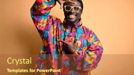  Presentation with colorful hands - Beautiful PPT layouts featuring handsome-african-american-man-wearing backdrop and a tawny brown colored foreground