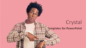  Presentation with afro - Colorful presentation enhanced with handsome-african-american-man backdrop and a coral colored foreground