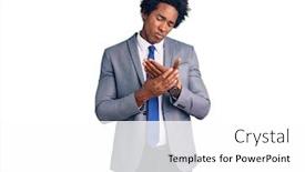  Presentation with inflammation - Audience pleasing presentation theme consisting of handsome-african-american-man backdrop and a white colored foreground