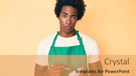  Presentation with order - Amazing PPT theme having handsome-african-american-man backdrop and a yellow colored foreground