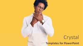  Presentation with afro - Amazing PPT theme having handsome-african-american-man backdrop and a yellow colored foreground