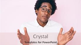  Presentation with african american business - Cool new slides with handsome-african-american-man backdrop and a coral colored foreground