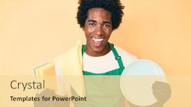  Presentation with afro - PPT theme consisting of handsome-african-american-man background and a blonde colored foreground