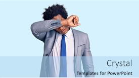  Presentation with african american business - Colorful PPT layouts enhanced with handsome-african-american-man backdrop and a light blue colored foreground