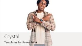  Presentation with afro - Amazing presentation theme having handsome-african-american-man backdrop and a light gray colored foreground