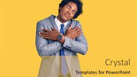  Presentation with hair care - PPT layouts consisting of handsome-african-american-man background and a yellow colored foreground