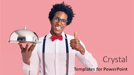  Presentation with african american christianity - Slides consisting of handsome-african-american-man background and a coral colored foreground