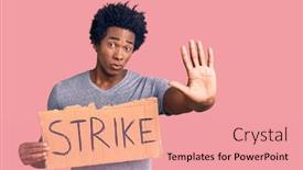  Presentation with afro - PPT layouts featuring handsome-african-american-man background and a coral colored foreground