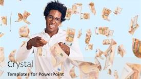  Presentation with american energy - Beautiful PPT theme featuring handsome-african-american-man backdrop and a lemonade colored foreground