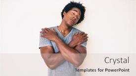  Presentation with hair care - Slide set featuring handsome-african-american-man background and a lemonade colored foreground