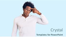  Presentation with skin infection - Audience pleasing PPT theme consisting of handsome-african-american-man backdrop and a sky blue colored foreground