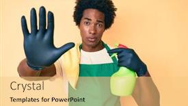  Presentation with spray - PPT layouts consisting of handsome-african-american-man background and a yellow colored foreground