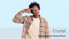  Presentation with skin infection - Slides having handsome-african-american-man background and a soft green colored foreground