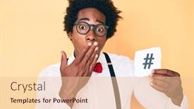  Presentation with afro - Slide set consisting of handsome-african-american-man background and a lemonade colored foreground