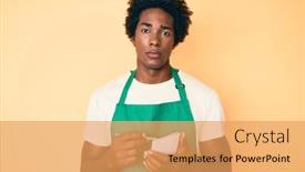  Presentation with order - Audience pleasing slide set consisting of handsome-african-american-man backdrop and a yellow colored foreground