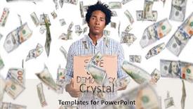  Presentation with democracy - Amazing presentation theme having handsome-african-american-man backdrop and a soft green colored foreground