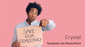  Presentation with african american protest - Theme consisting of handsome-african-american-man background and a coral colored foreground