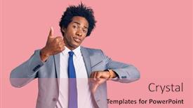  Presentation with african american business - Slides with handsome-african-american-man background and a coral colored foreground