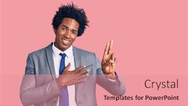  Presentation with african american business - Theme featuring handsome-african-american-man background and a coral colored foreground