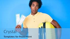  Presentation with cabin - Beautiful slides featuring handsome-african-american-man backdrop and a light blue colored foreground