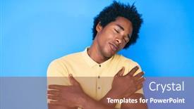  Presentation with hair care - Theme enhanced with handsome-african-american-man background and a tawny brown colored foreground