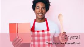  Presentation with recipe book - PPT layouts consisting of handsome-african-american-man background and a coral colored foreground