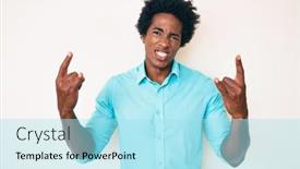  Presentation with rock star - Audience pleasing theme consisting of handsome-african-american-man backdrop and a arctic colored foreground