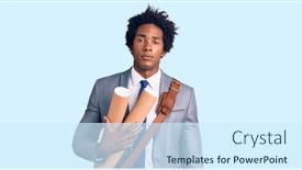  Presentation with afro - Colorful presentation enhanced with handsome-african-american-man backdrop and a cool aqua colored foreground