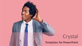  Presentation with african american business - Slide set featuring handsome-african-american-man background and a coral colored foreground