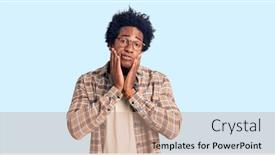  Presentation with sadness - Amazing presentation theme having handsome-african-american-man backdrop and a coral colored foreground