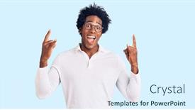  Presentation with rock star - Audience pleasing presentation theme consisting of handsome-african-american-man backdrop and a sky blue colored foreground