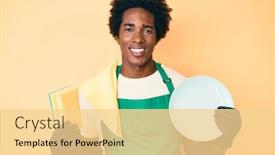  Presentation with afro - Presentation theme enhanced with handsome-african-american-man background and a blonde colored foreground