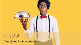  Presentation with afro - Audience pleasing presentation theme consisting of handsome-african-american-man backdrop and a yellow colored foreground