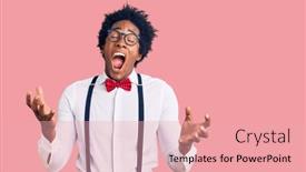  Presentation with afro - Presentation featuring handsome-african-american-man background and a coral colored foreground