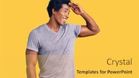  Presentation with far away - Presentation theme featuring handsome-african-american-man background and a yellow colored foreground