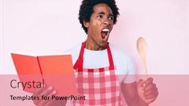  Presentation with recipe book - Beautiful PPT layouts featuring handsome-african-american-man backdrop and a coral colored foreground