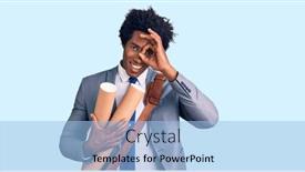  Presentation with afro - Amazing slides having handsome-african-american-man backdrop and a light blue colored foreground