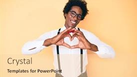  Presentation with american heart - Amazing PPT theme having handsome-african-american-man backdrop and a lemonade colored foreground