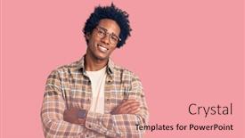  Presentation with african american presenter - Colorful PPT theme enhanced with handsome-african-american-man backdrop and a coral colored foreground