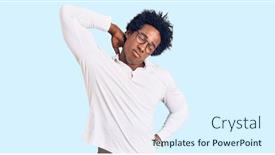  Presentation with afro - PPT theme with handsome-african-american-man background and a sky blue colored foreground