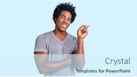  Presentation with afro - Audience pleasing PPT layouts consisting of handsome-african-american-man backdrop and a sky blue colored foreground