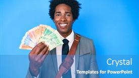  Presentation with afro - Slide deck having handsome-african-american-man background and a  colored foreground