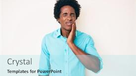  Presentation with african american dental - PPT theme enhanced with handsome-african-american-man background and a arctic colored foreground