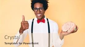  Presentation with african american doctors - Presentation theme featuring handsome-african-american-nerd-man background and a lemonade colored foreground