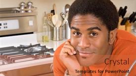  Presentation with ophthalmoscope african american models - Amazing presentation theme having handsome-african-american-relaxing backdrop and a red colored foreground